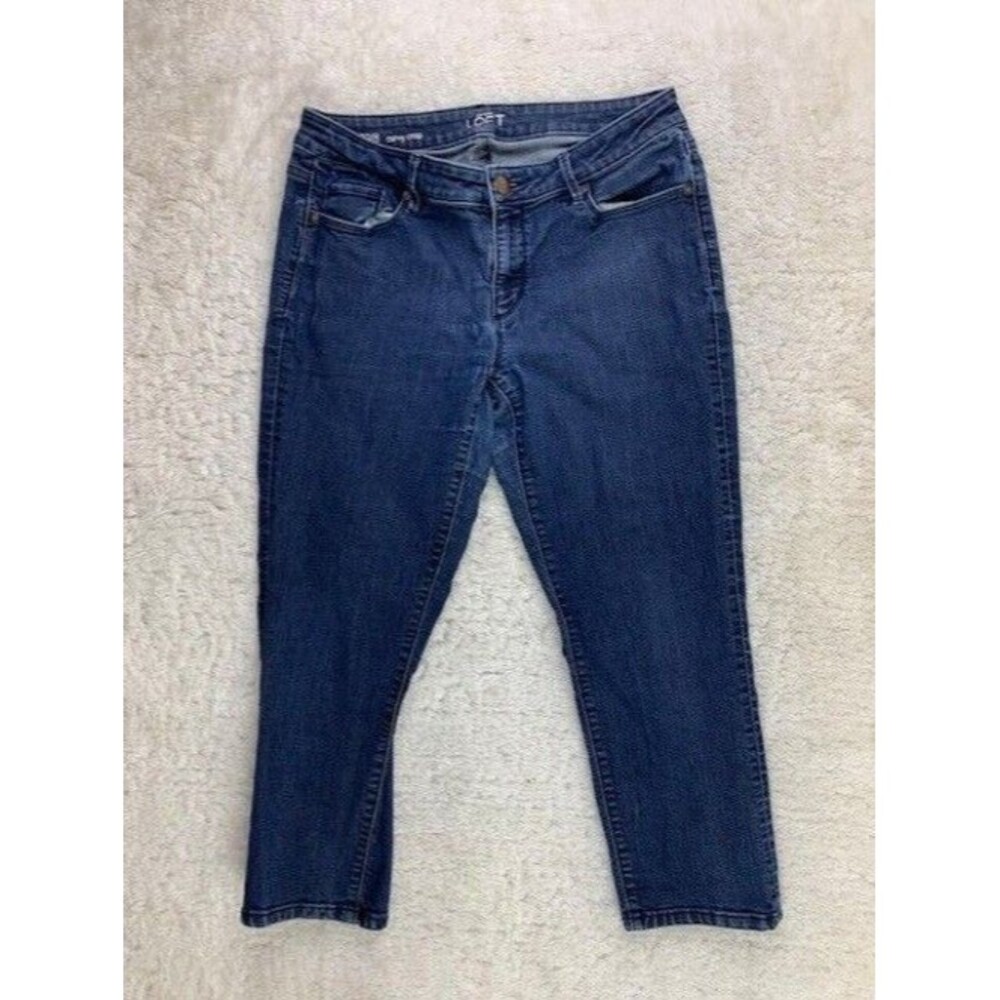 Loft Size 29 8 Womens Curvy Crop Jeans Med wash Stretch Mid Rise